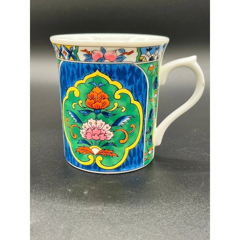 Pier 1 Imports Floral Coffee Mug, Japanese‎ Style Decorative Tea Cup Collectible